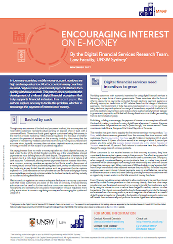 Encouraging Interest on E-Money