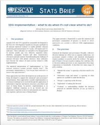 ESCAP Stats Brief: “SDG Implementation - what to do when it’s not clear what to do?"