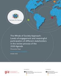 The Whole of Society Approach – Levels of engagement and meaningful participation of different stakeholders in the review process of the 2030 Agenda