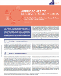 Approaches to resolve E-Money Crisis