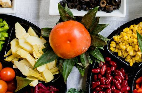 Colorful array of healthy foods 