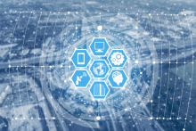 ICT Nexus, Stock Image, Blue on White